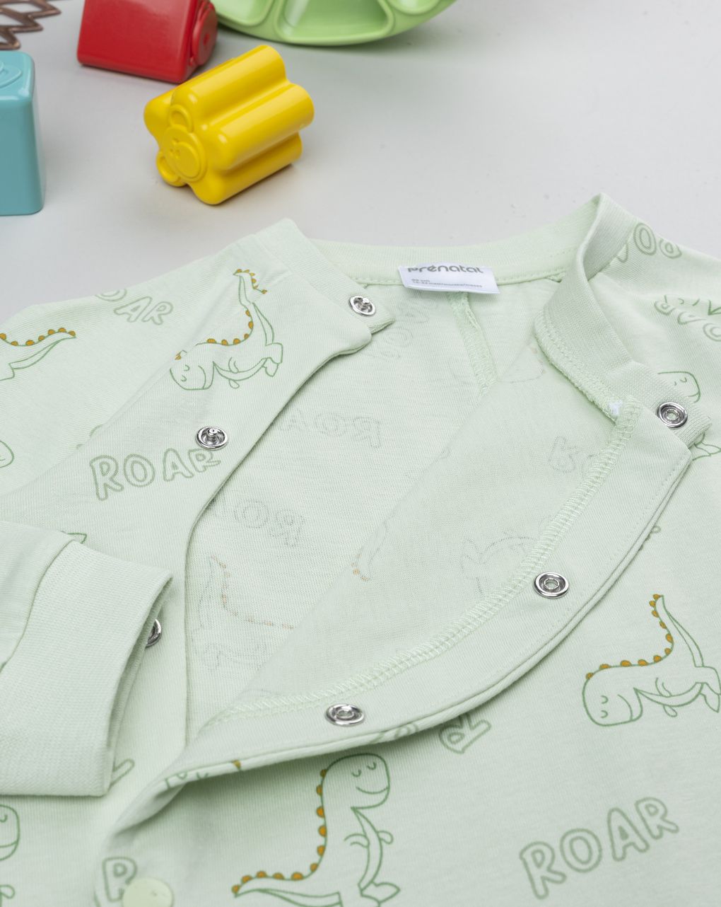 βρεφική ολόσωμη πιτζάμα πράσινη dino για αγόρι - Prénatal