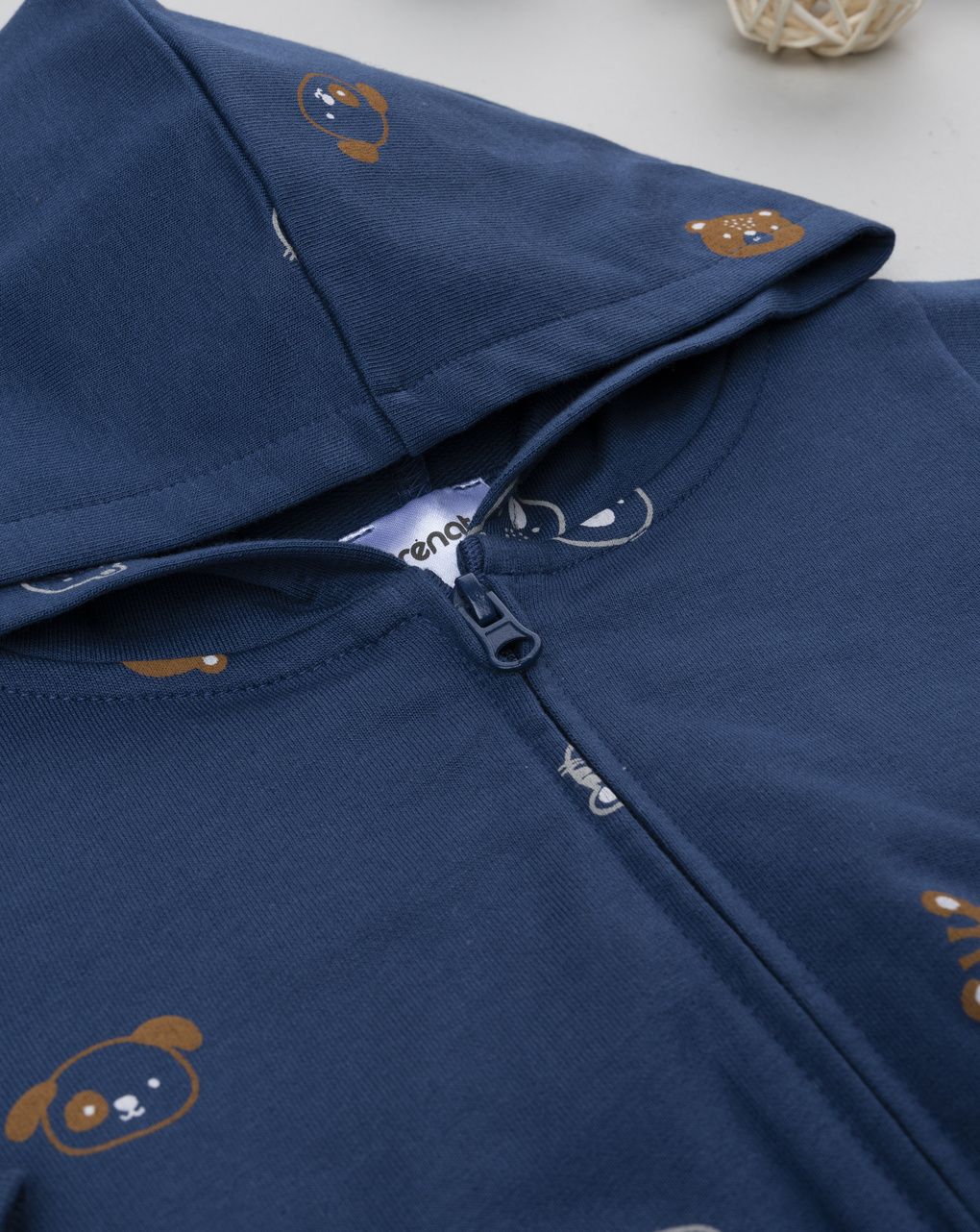 βρεφική ζακέτα φούτερ μπλε με ζωάκια για αγόρι - Prénatal