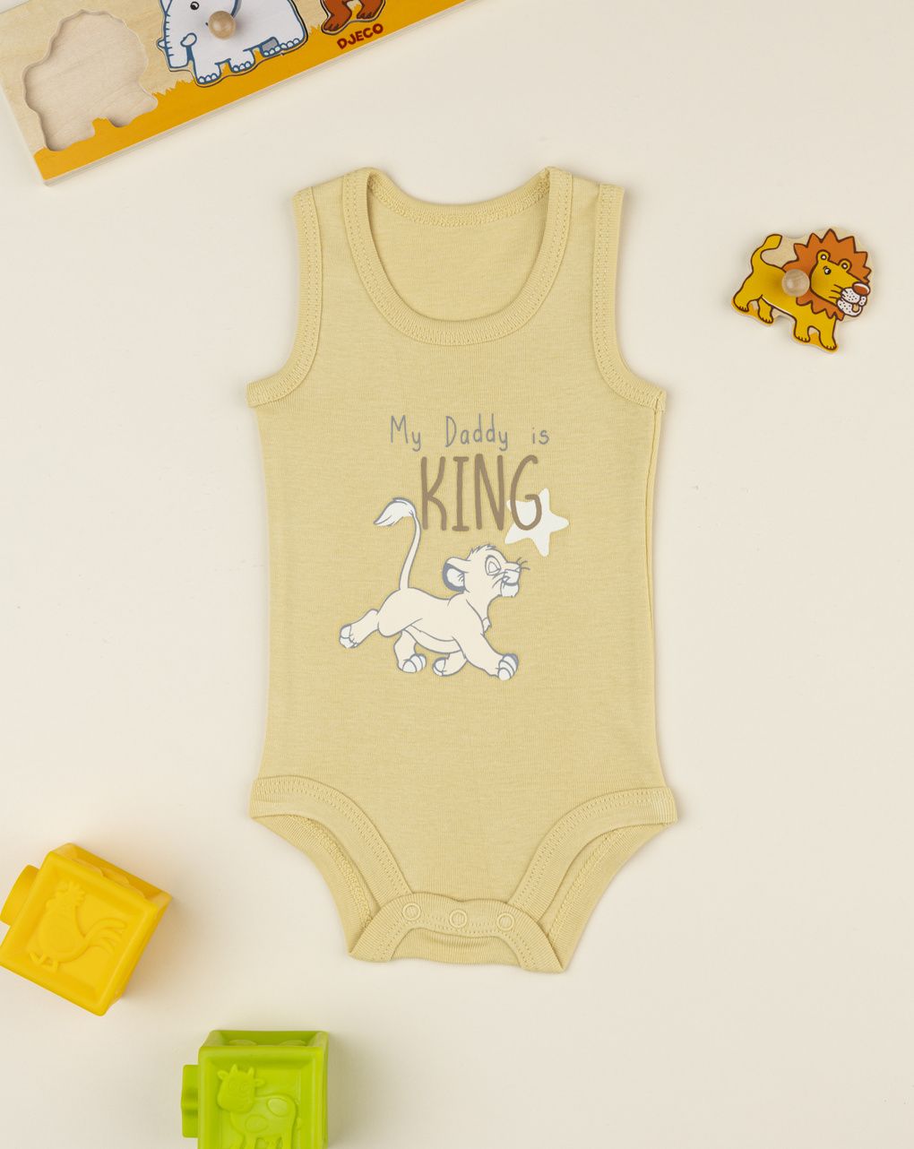 βρεφικό κορμάκι κίτρινο lion king για αγόρι