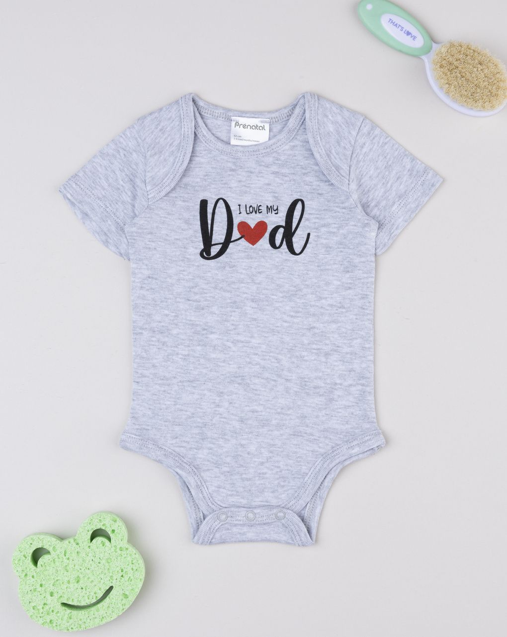 βρεφικό κορμάκι γκρι i love my dad unisex