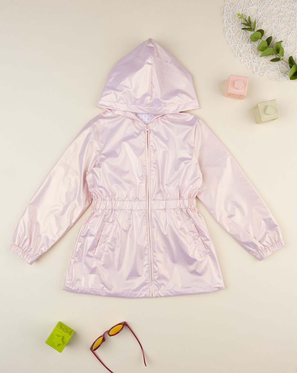 παιδικό μπουφάν ροζ ιριδίζον για κορίτσι