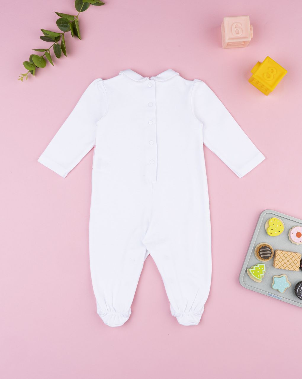 βρεφικό φορμάκι λευκό με γατάκι για κορίτσι - Prénatal