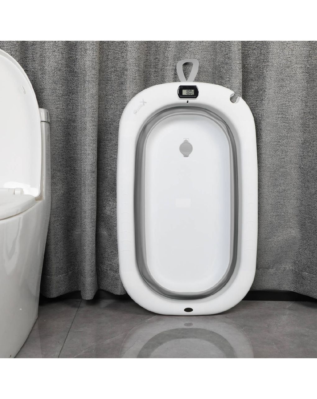 X-treme baby πτυσόμενο μπανάκι μωρού με ενσωματωμένο θερμόμετρο grey xt318 - X-TREME BABY