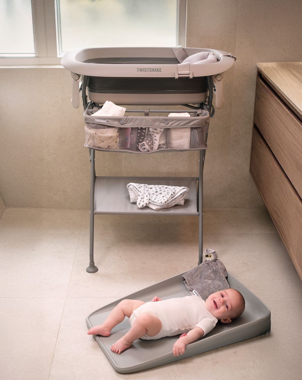 Twistshake βρεφική αλλαξιέρα αφρού faded grey 32-08-79144 - Twistshake