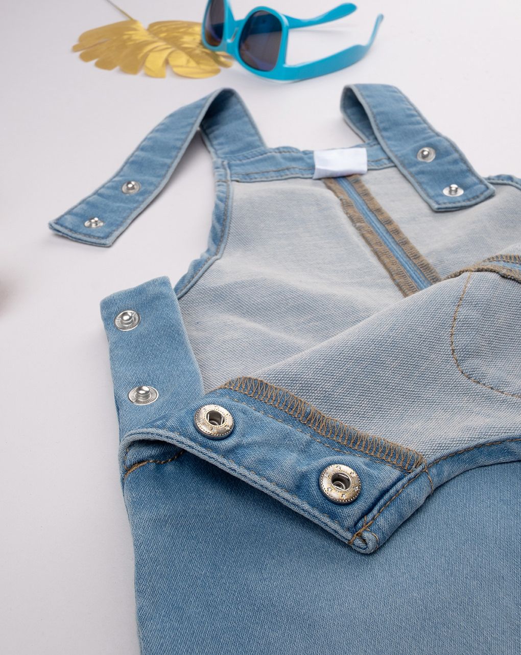 βρεφική τζιν σαλοπέτα μπλε ανοιχτό για αγόρι - Prénatal