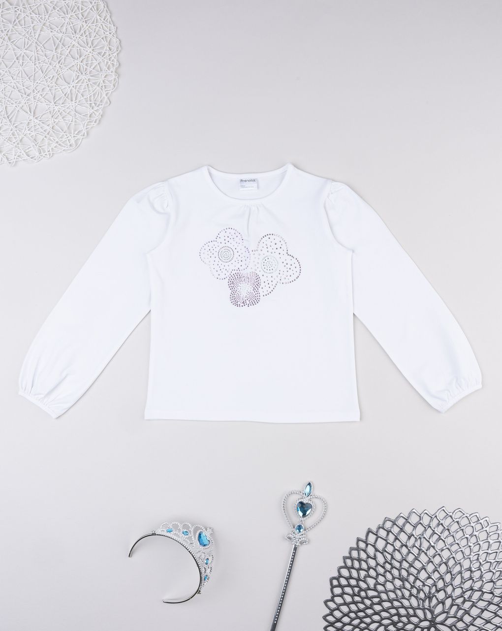 παιδική μπλούζα λευκή με λουλούδια για κορίτσι