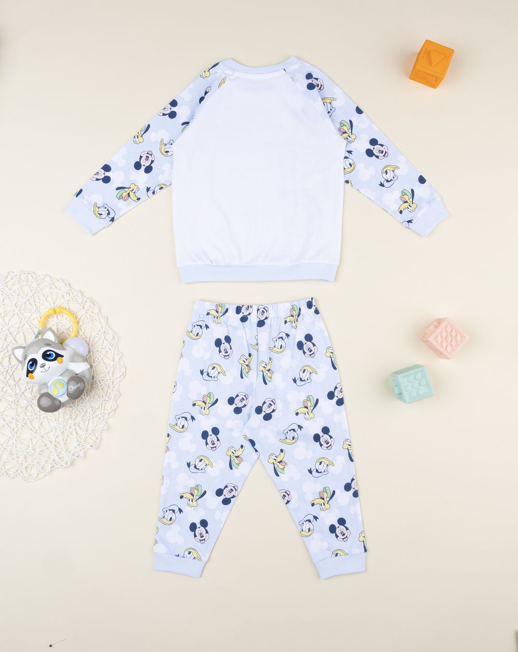 βρεφική πιτζάμα γαλάζια/λευκή mickey & friends για αγόρι - Prénatal