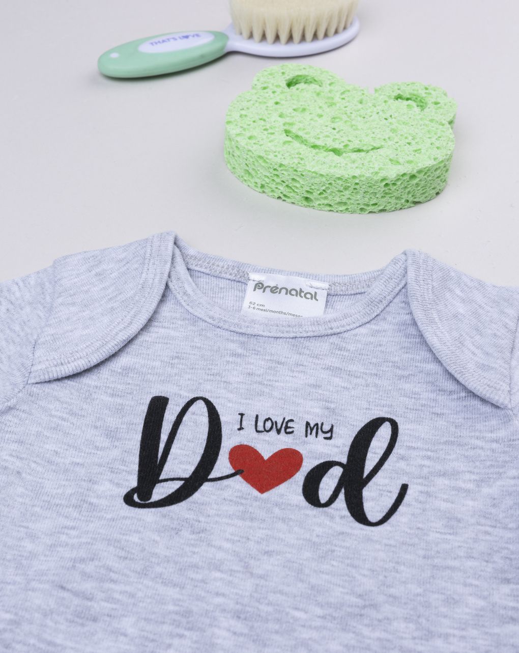 βρεφικό κορμάκι γκρι i love my dad unisex - Prénatal