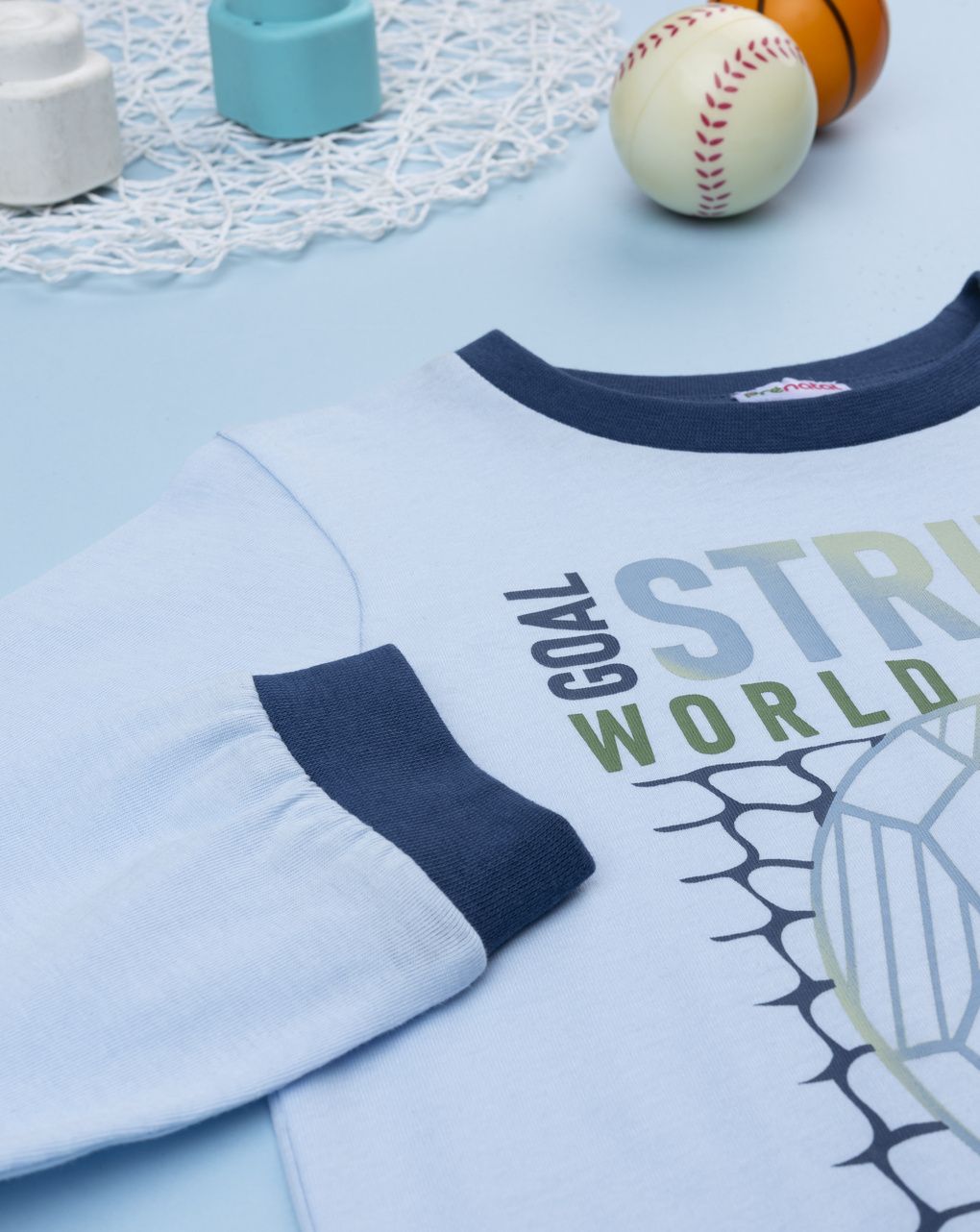 παιδική πιτζάμα γαλάζια/μπλε ποδόσφαιρο για αγόρι - Prénatal