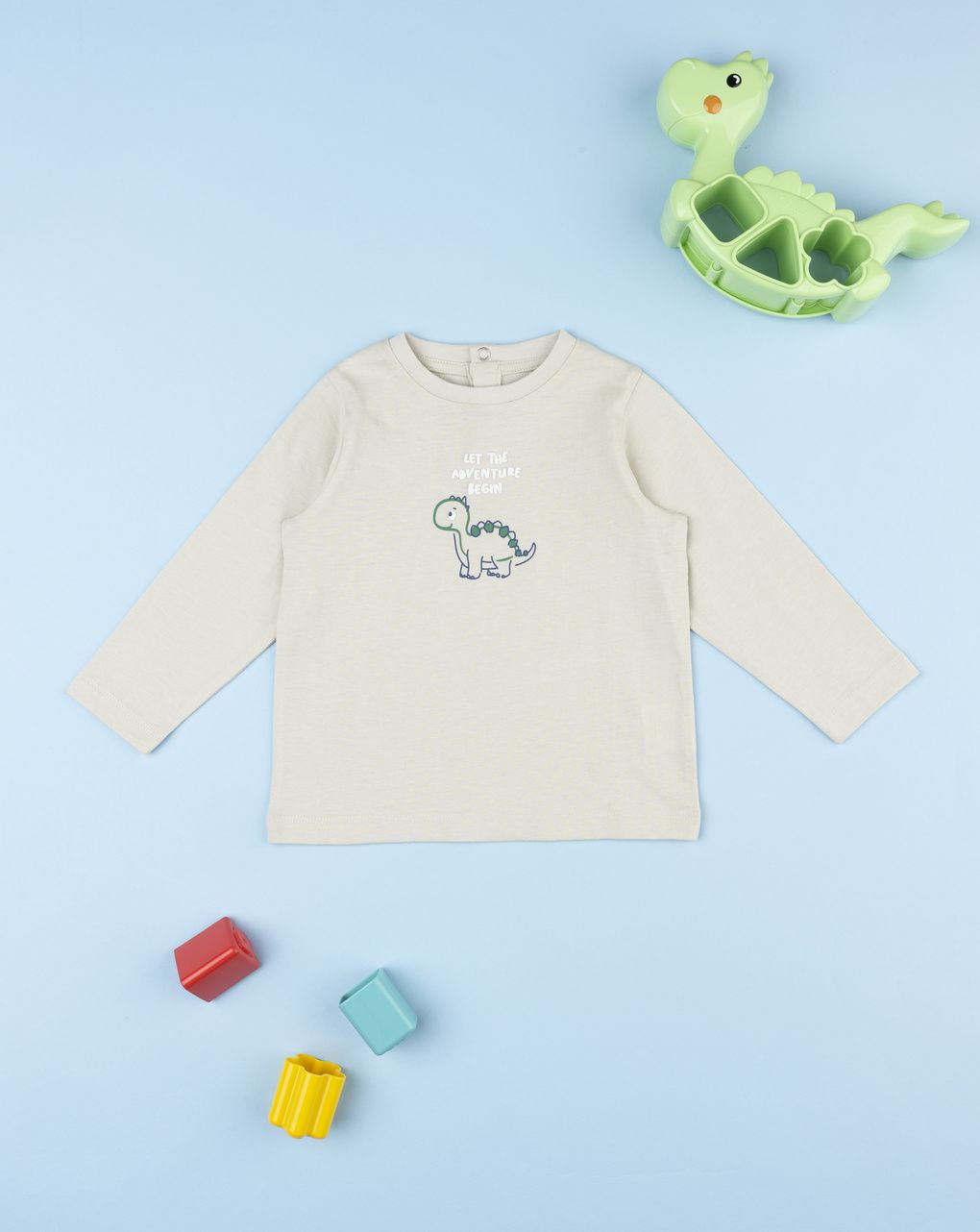 βρεφική μπλούζα μπεζ dinos για αγόρι