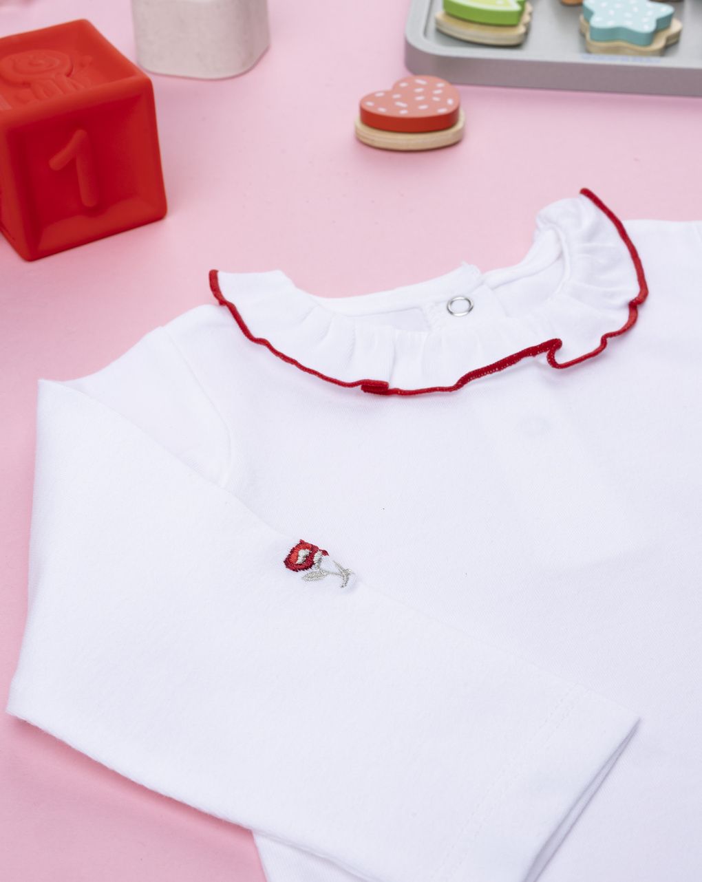 βρεφικό κορμάκι λευκό με λουλούδια για κορίτσι - Prénatal