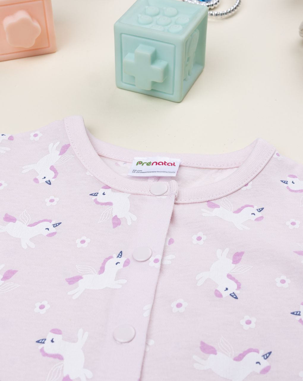 βρεφική ολόσωμη πιτζάμα ροζ unicorns για κορίτσι - Prénatal