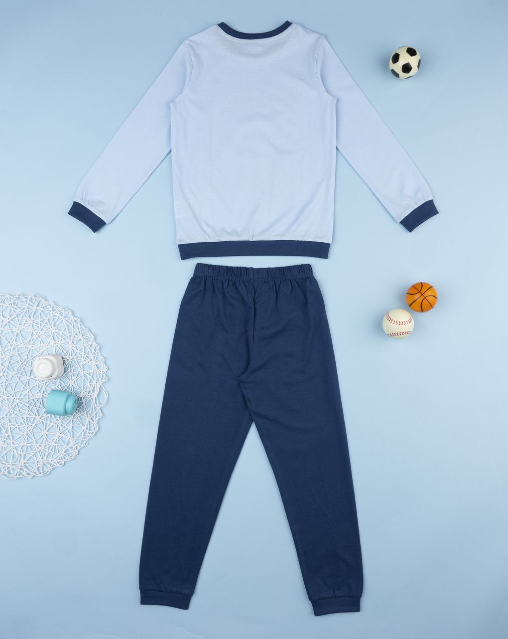 παιδική πιτζάμα γαλάζια/μπλε ποδόσφαιρο για αγόρι - Prénatal