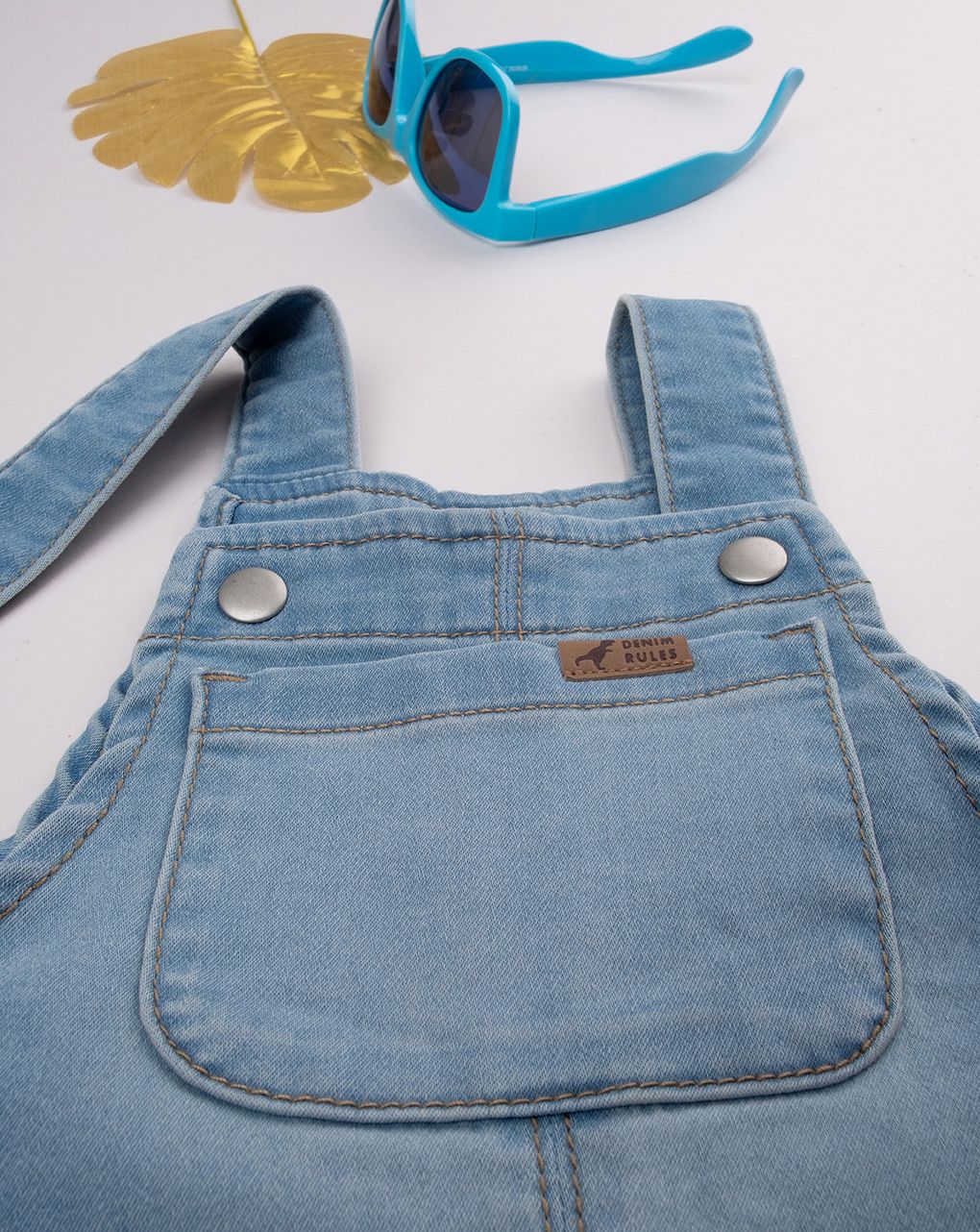 βρεφική τζιν σαλοπέτα μπλε ανοιχτό για αγόρι - Prénatal