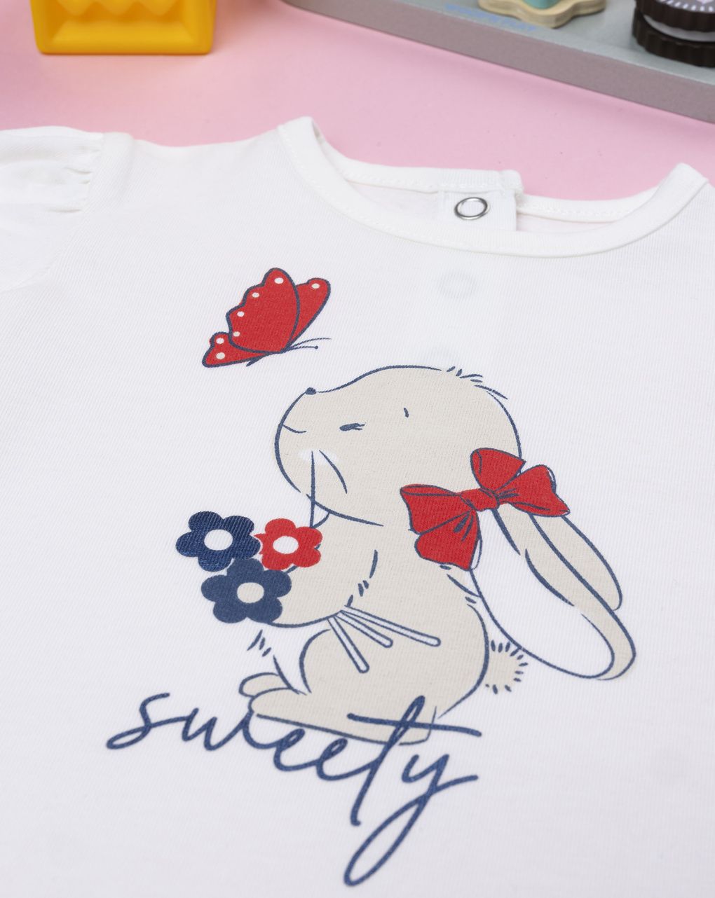 βρεφική μπλούζα λευκή sweety για κορίτσι - Prénatal