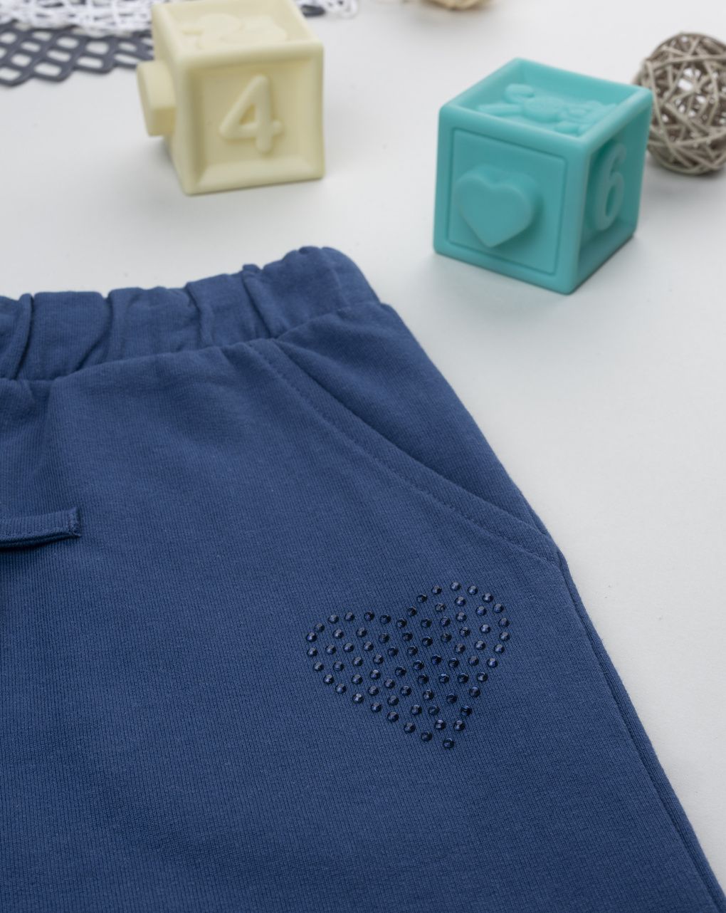 παιδικό παντελόνι φόρμας μπλε με καρδιά για κορίτσι - Prénatal