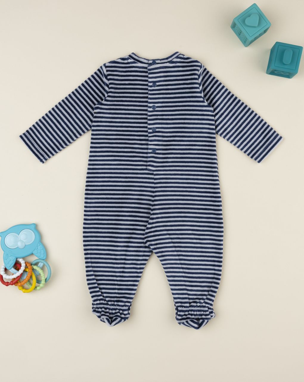 βρεφικό φορμάκι ριγέ με ζωάκια για αγόρι - Prénatal