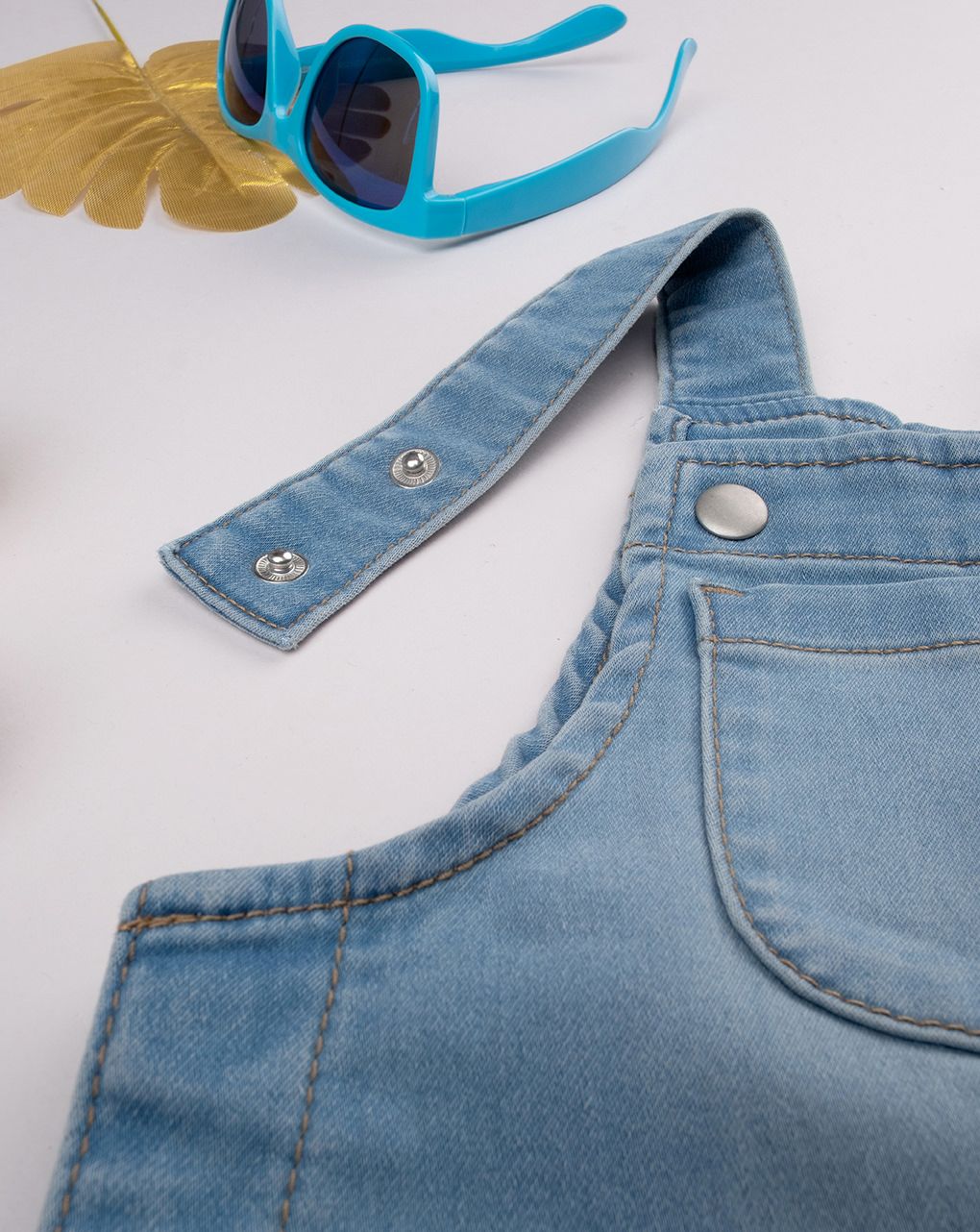 βρεφική τζιν σαλοπέτα μπλε ανοιχτό για αγόρι - Prénatal
