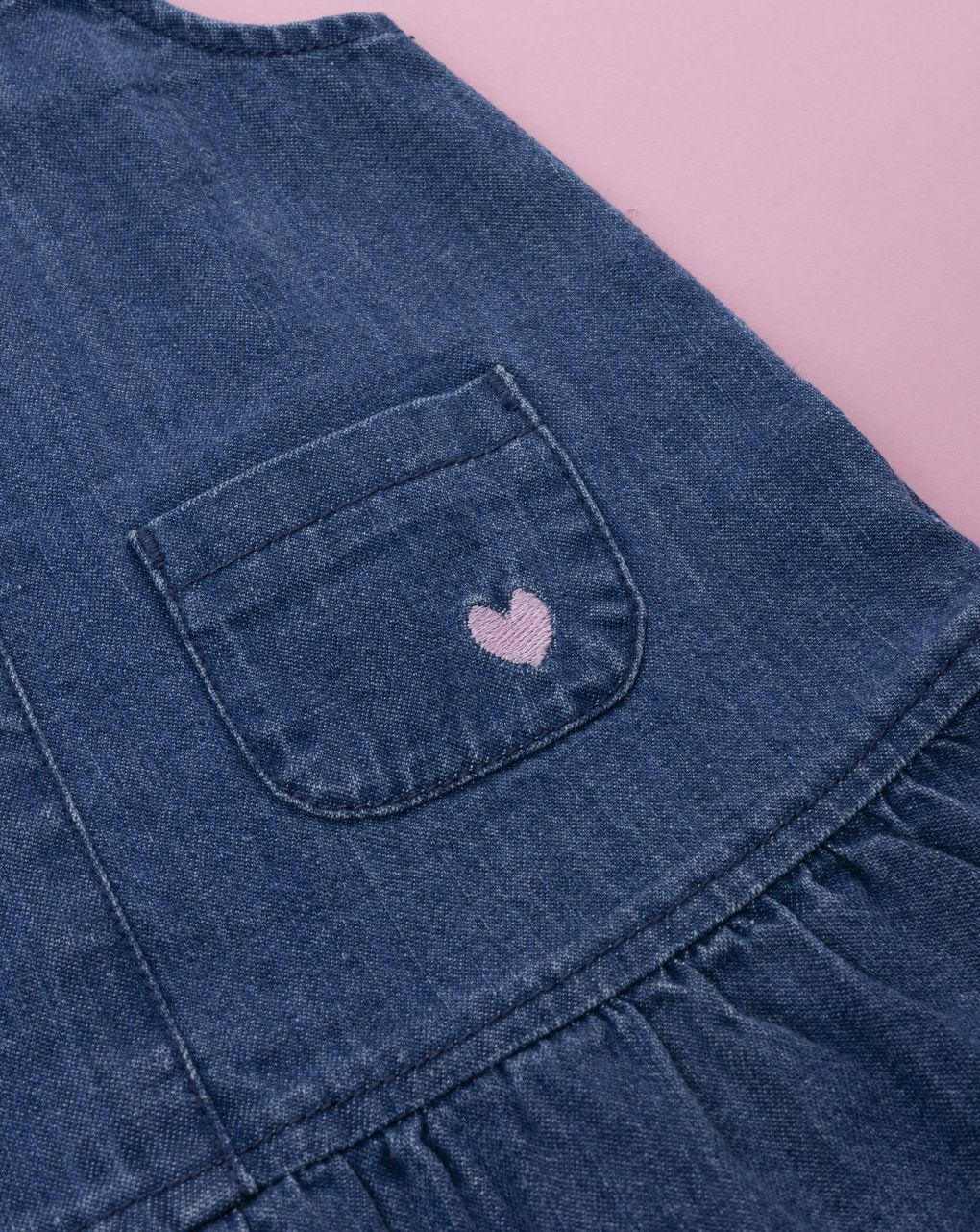 βρεφικό τζιν φόρεμα σαλοπέτα μπλε με τσέπες για κορίτσι - Prénatal