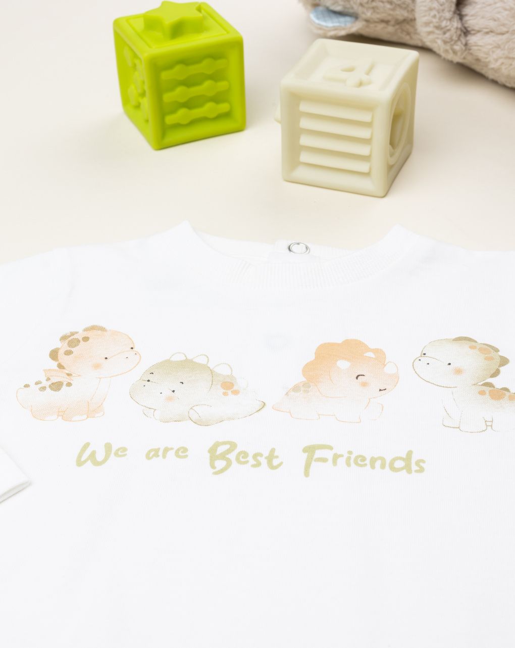 βρεφική μπλούζα λευκή dinos για αγόρι - Prénatal