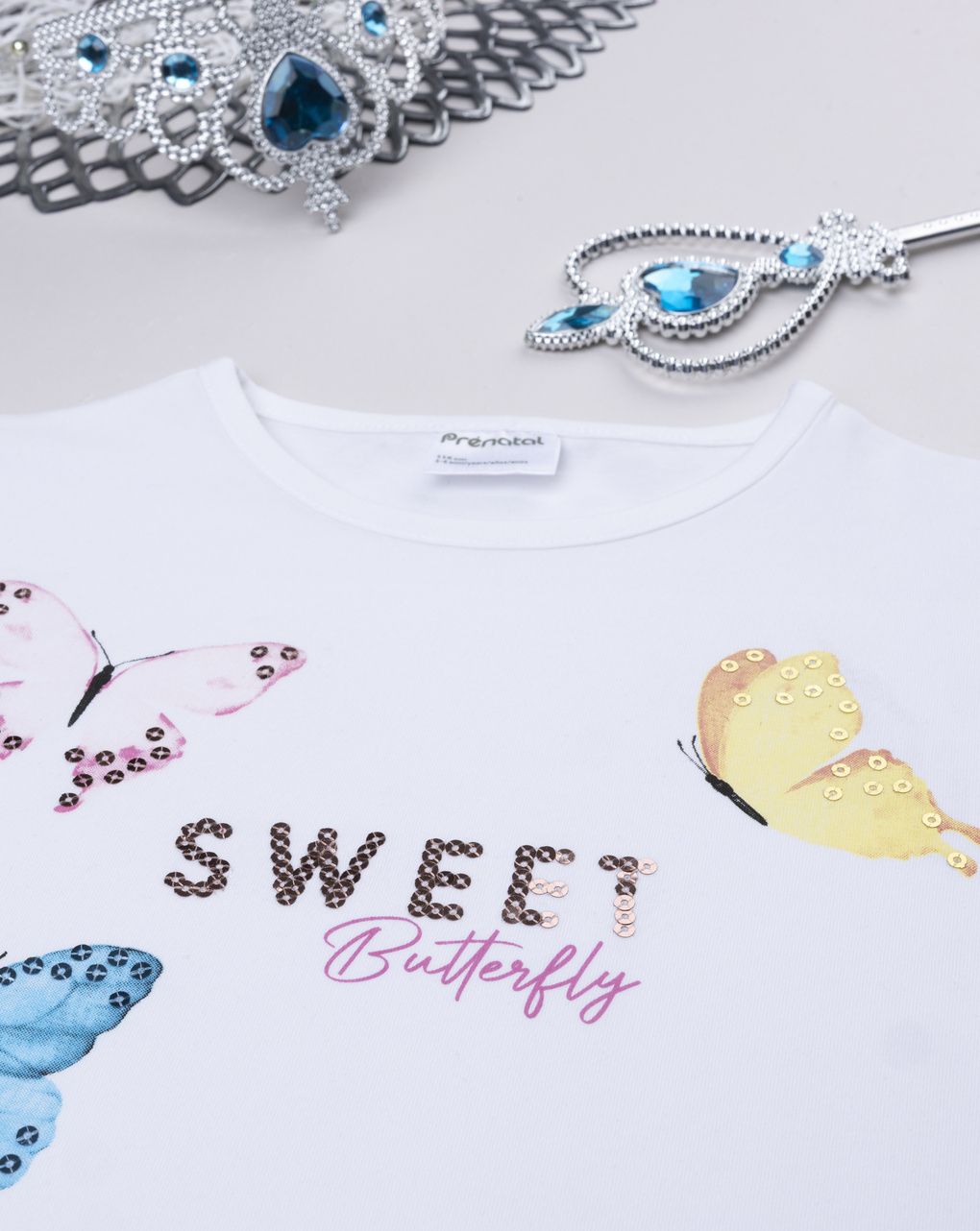 παιδική μπλούζα λευκή με πεταλούδες για κορίτσι - Prénatal