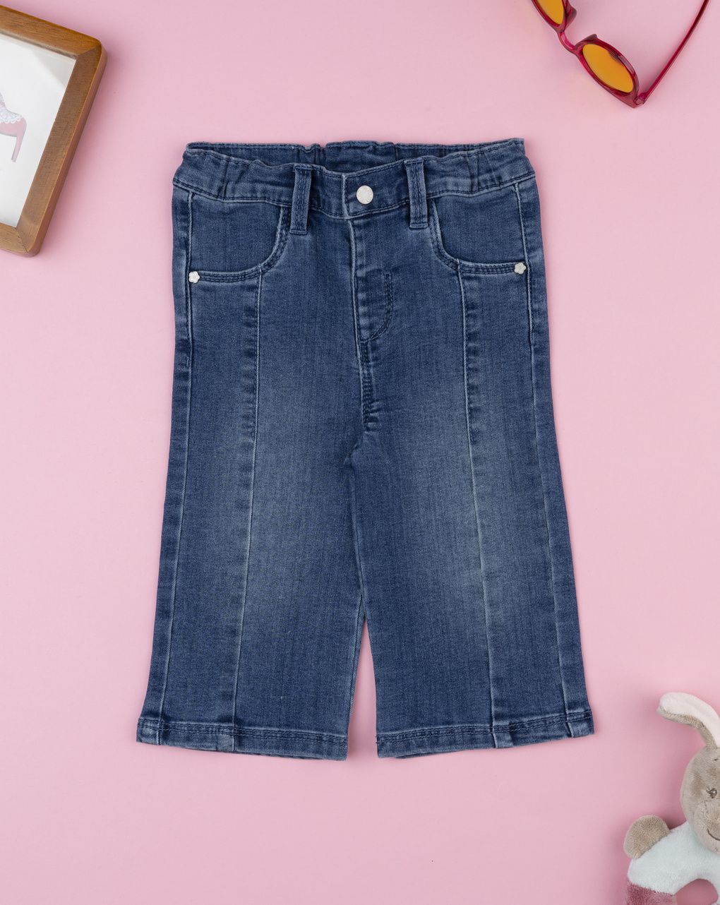 βρεφικό τζιν παντελόνι μπλε wide leg για κορίτσι