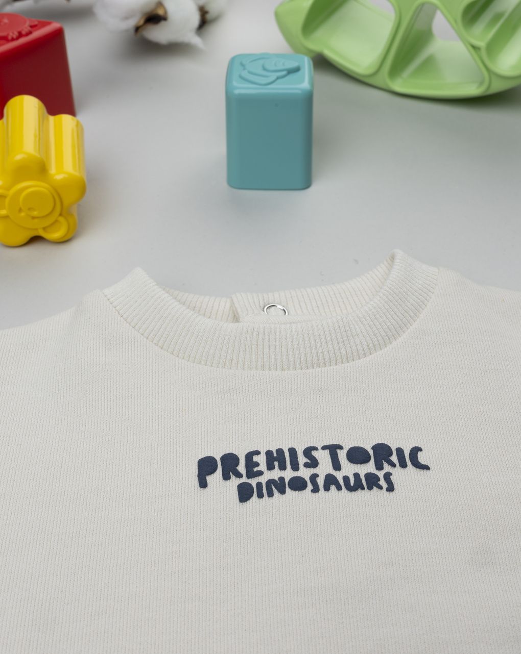 βρεφική μπλούζα φούτερ μπεζ dinos για αγόρι - Prénatal