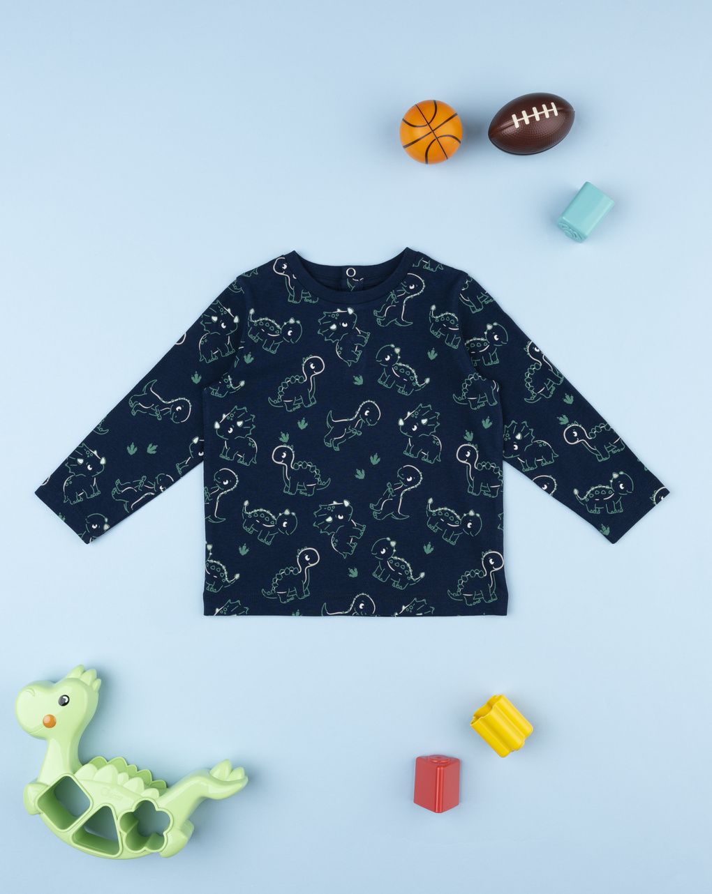 βρεφική μπλούζα μπλε dinos για αγόρι