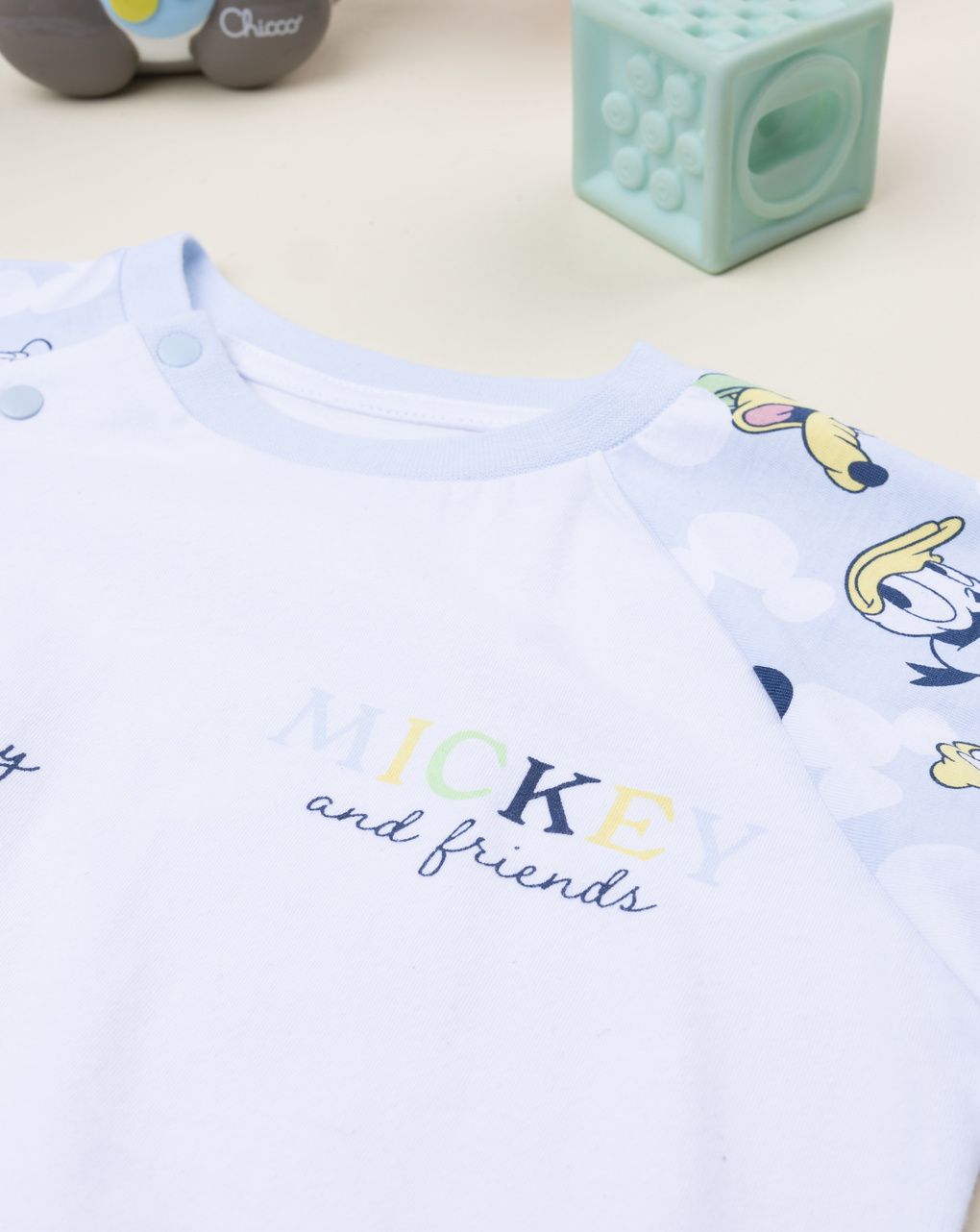 βρεφική πιτζάμα γαλάζια/λευκή mickey & friends για αγόρι - Prénatal