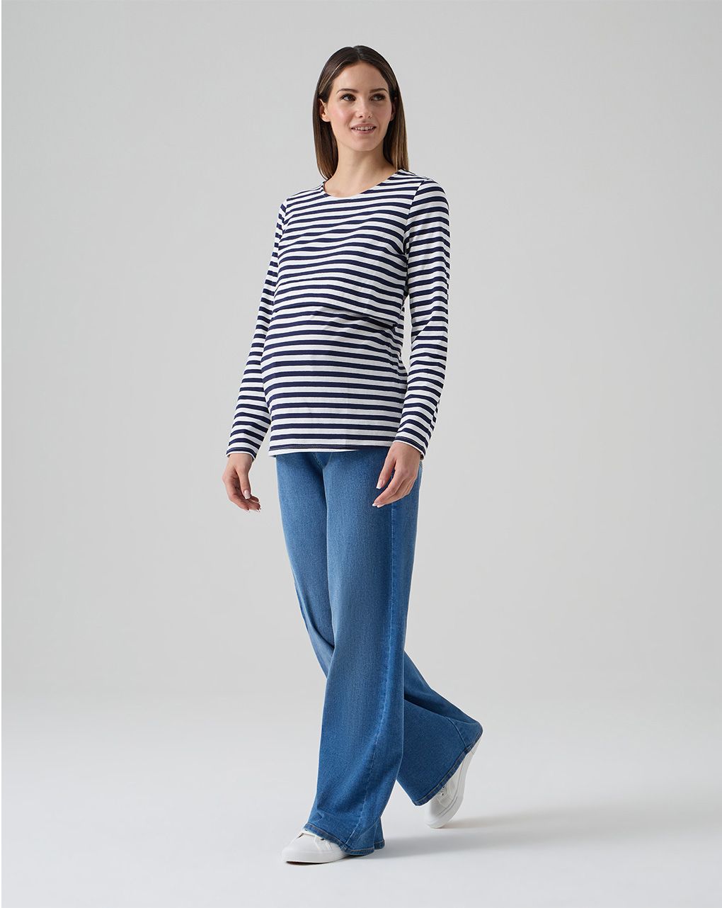 γυναικείο τζιν παντελόνι εγκυμοσύνης palazzo μπλε ανοιχτό