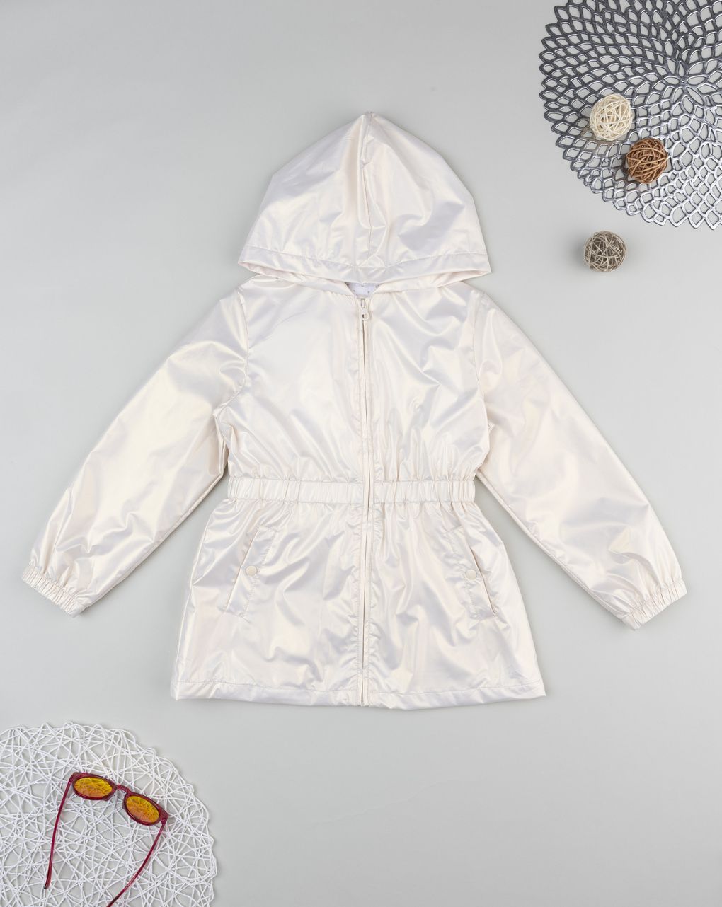 παιδικό μπουφάν λευκό ιριδίζον για κορίτσι