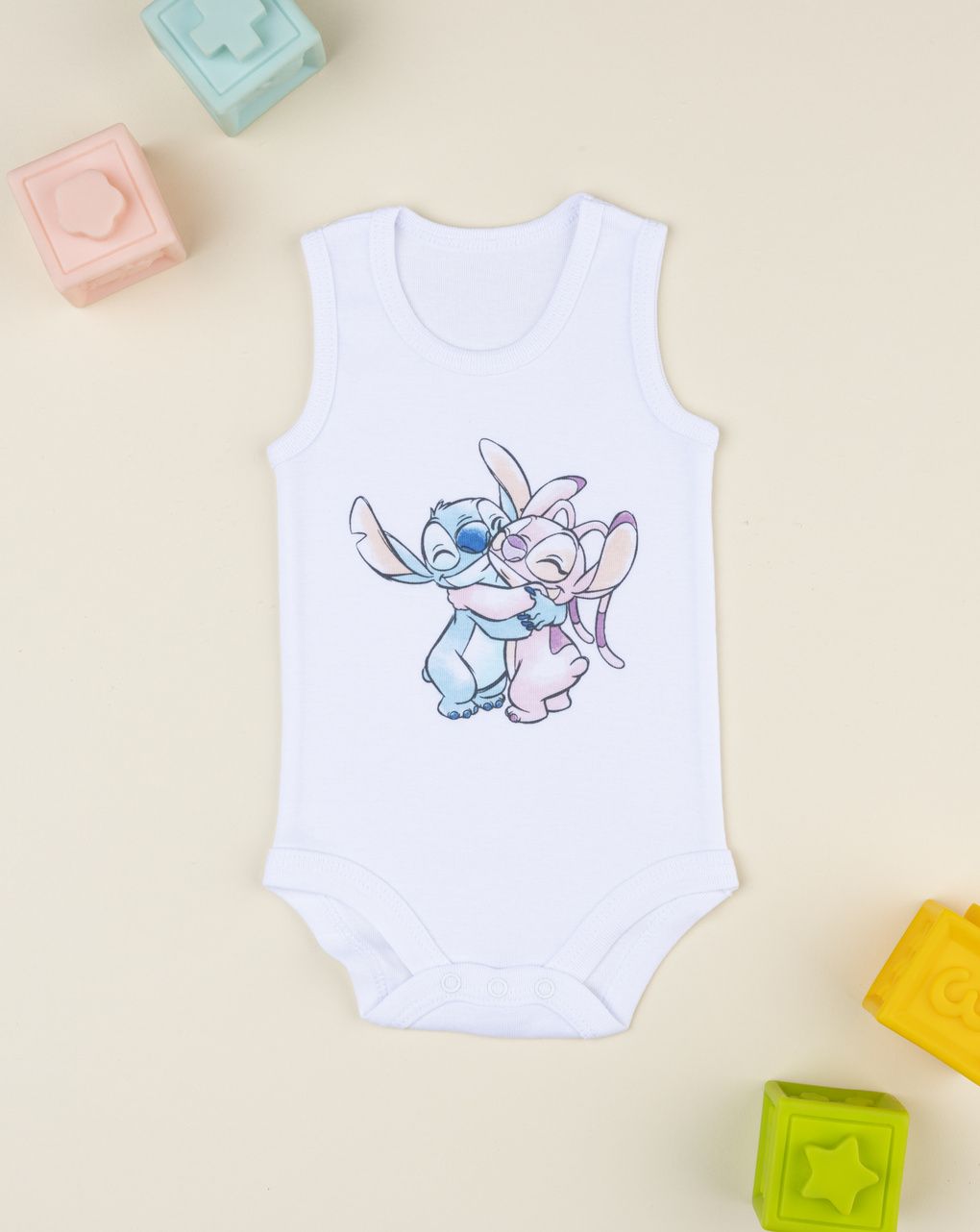 βρεφικό κορμάκι λευκό lilo & stitch για κορίτσι