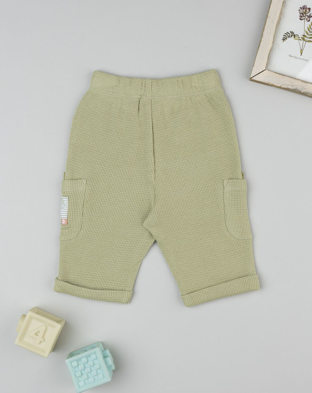 βρεφικό παντελόνι φόρμας γκοφρέ πράσινο dino για αγόρι - Prénatal
