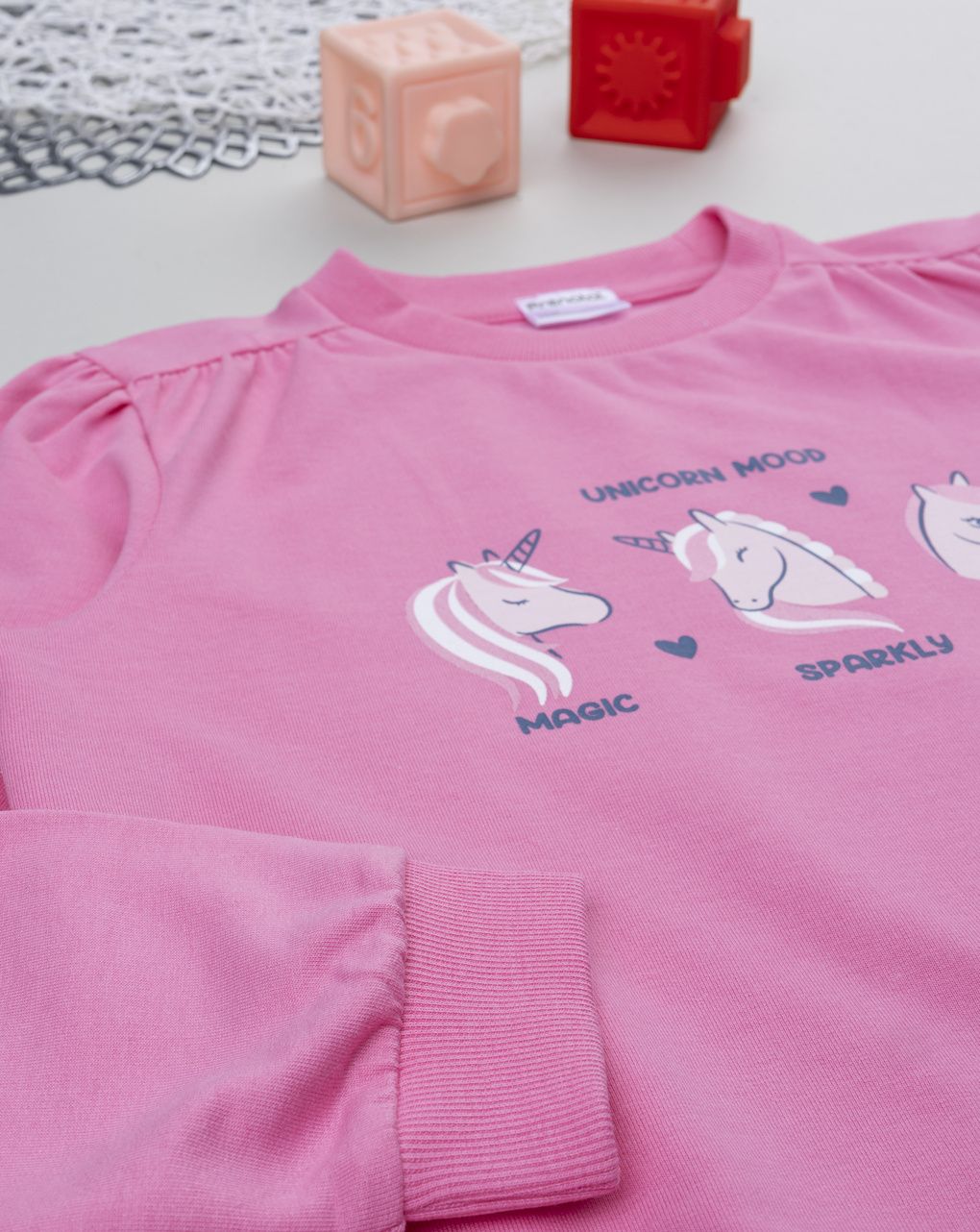 παιδική μπλούζα φούτερ ροζ unicorns για κορίτσι - Prénatal