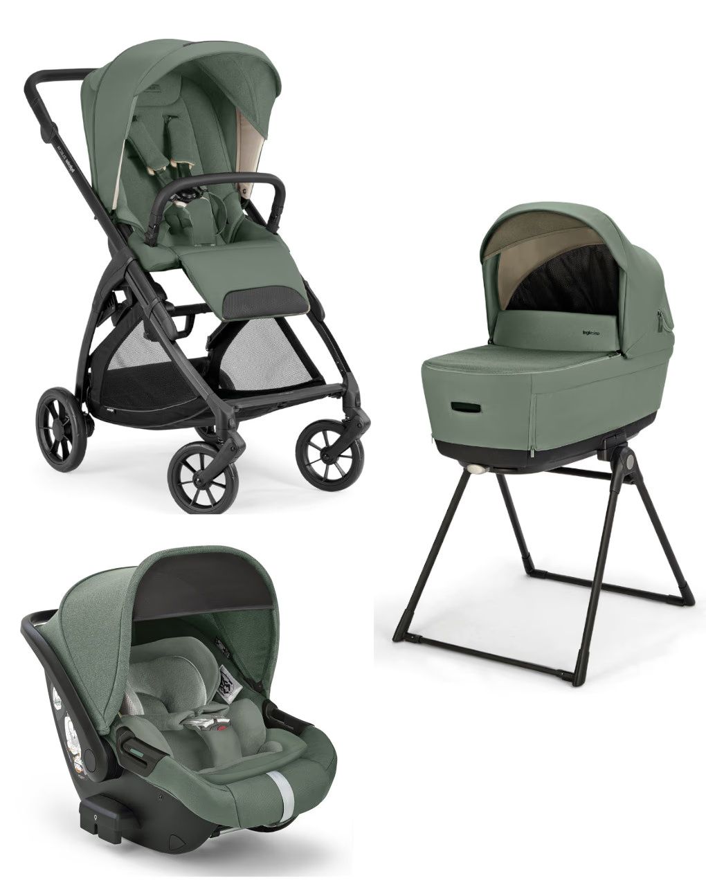 Inglesina σύστημα μεταφοράς electa quattro με κάθισμα darwin recline murray green/total black
