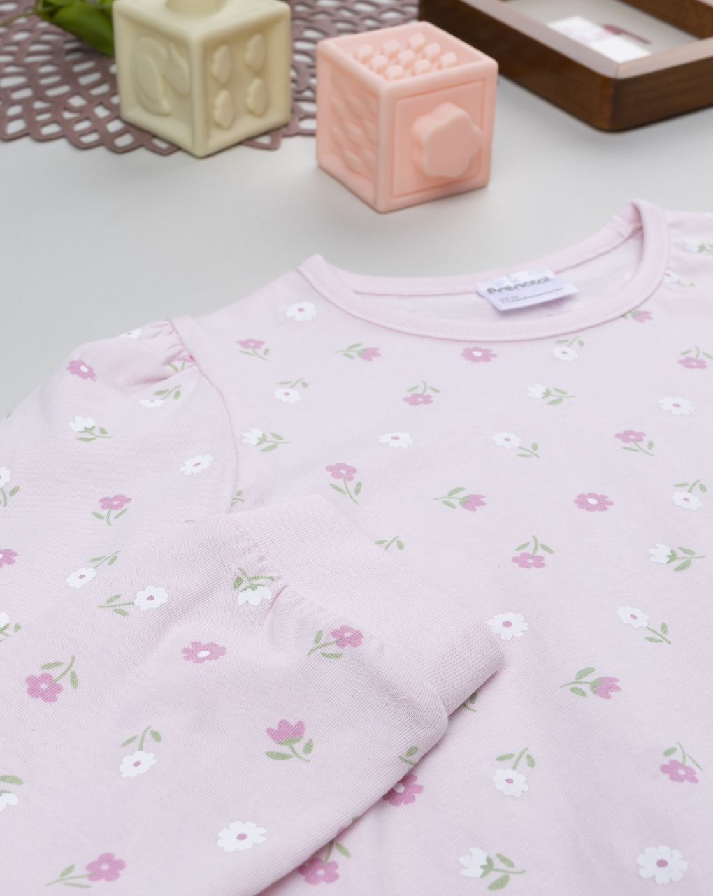 παιδική πιτζάμα ροζ φλοράλ για κορίτσι - Prénatal