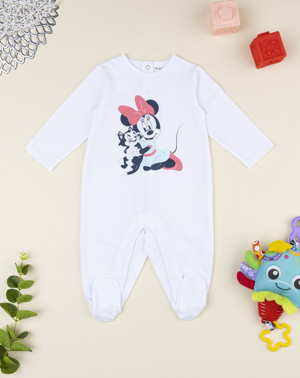 βρεφικό φορμάκι λευκό minnie για κορίτσι