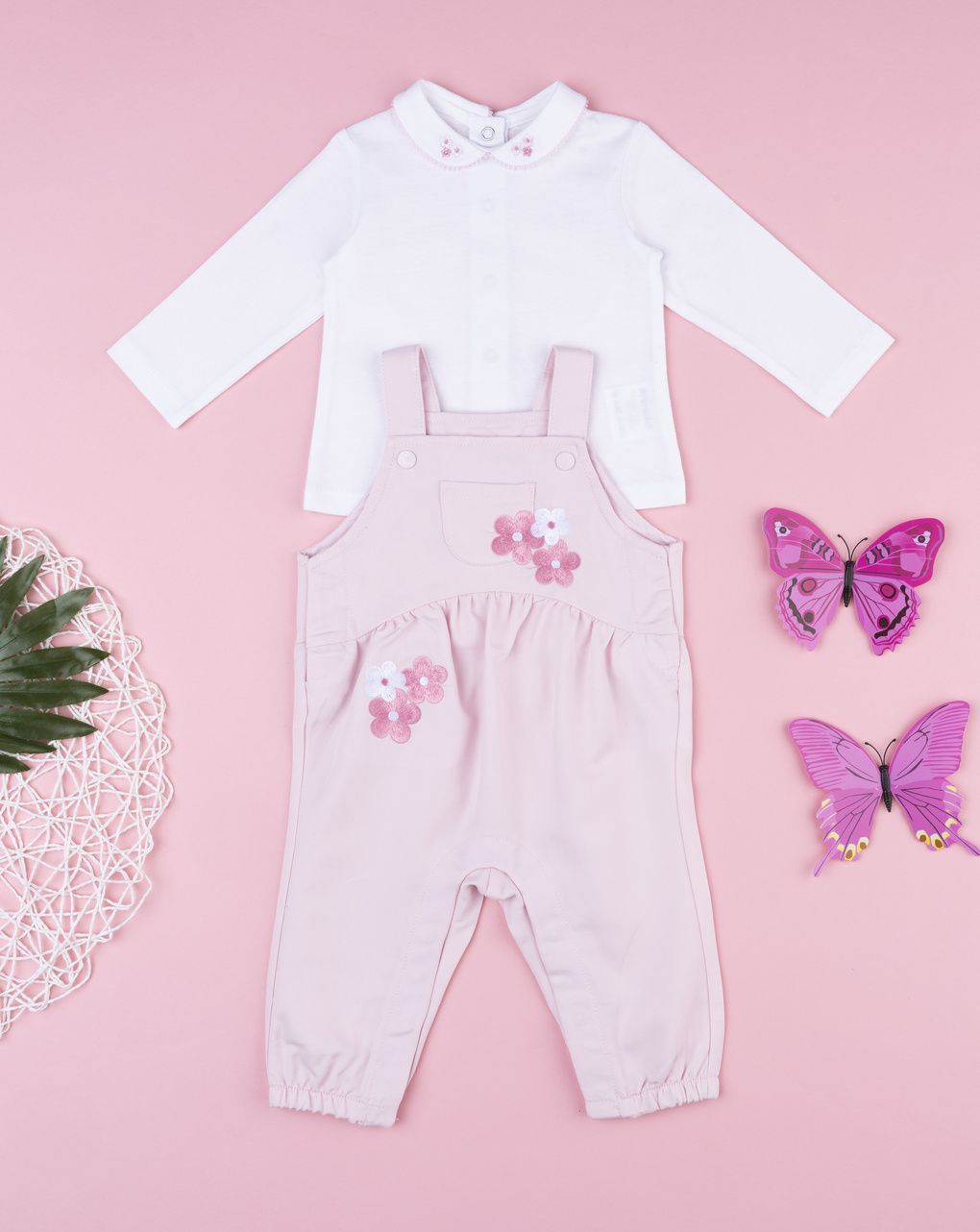 βρεφικό σετ μπλούζα και σαλοπέτα με λουλούδια για κορίτσι - Prénatal