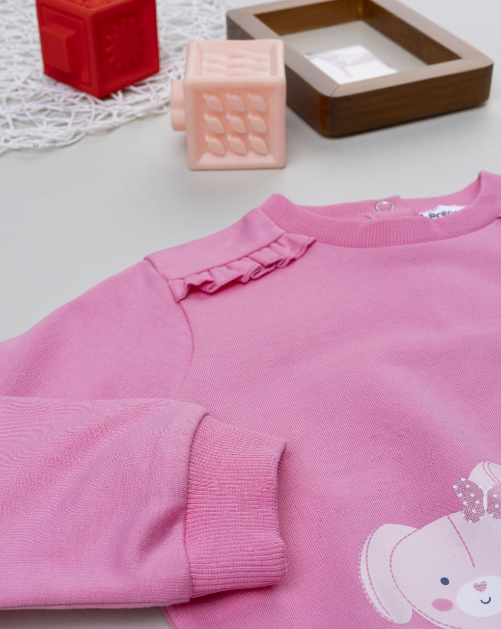 βρεφική μπλούζα φούτερ ροζ sweety για κορίτσι - Prénatal