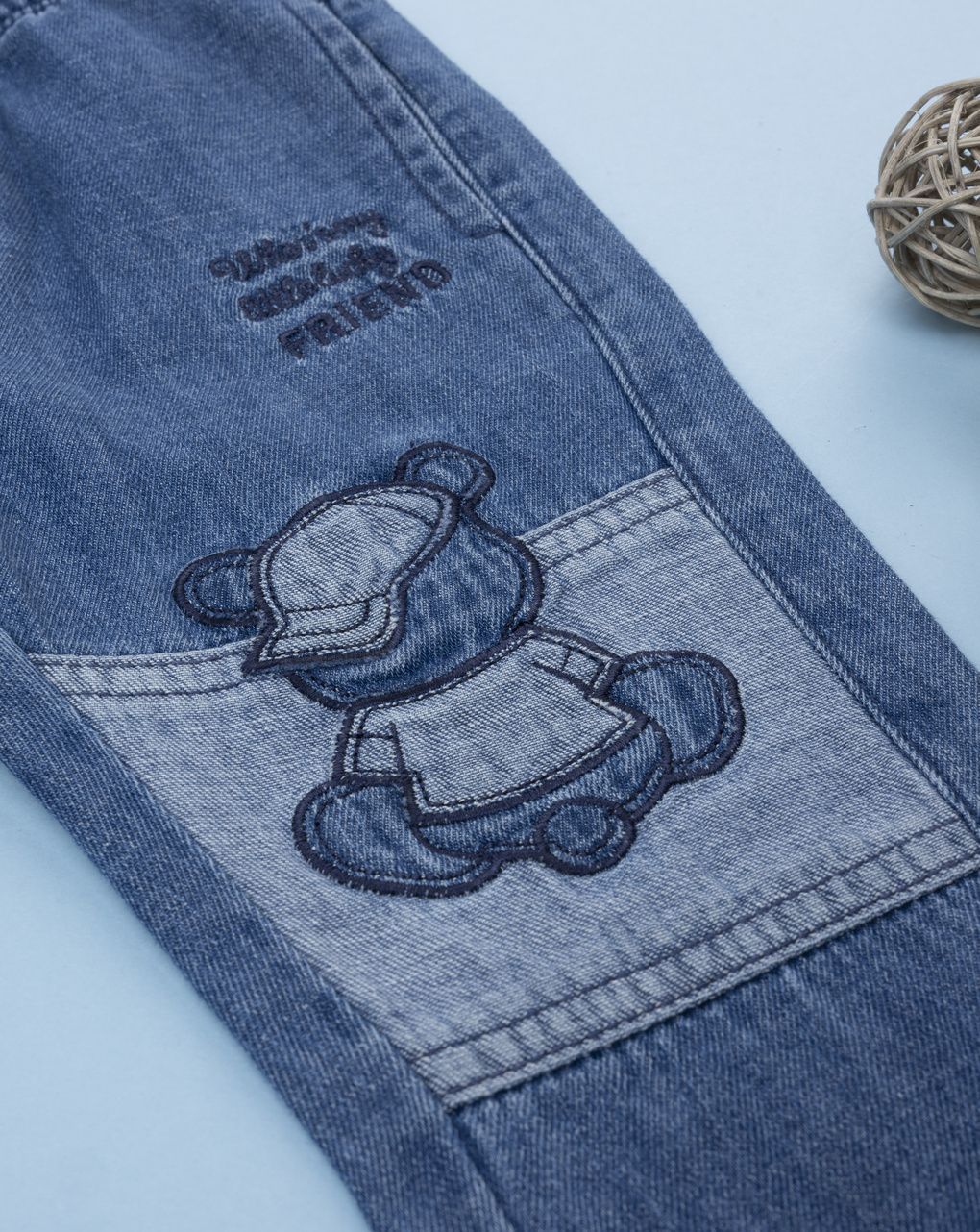 βρεφικό τζιν παντελόνι μπλε teddy για αγόρι - Prénatal