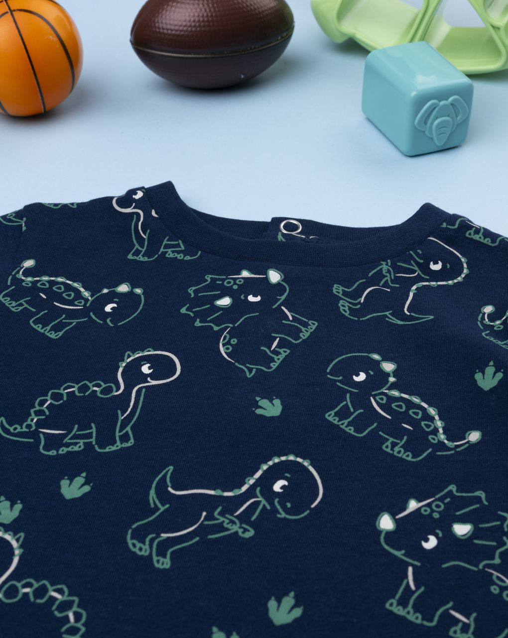 βρεφική μπλούζα μπλε dinos για αγόρι - Prénatal