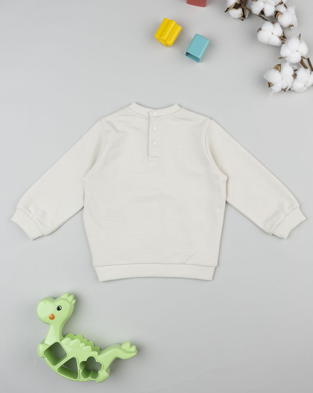 βρεφική μπλούζα φούτερ μπεζ dinos για αγόρι - Prénatal