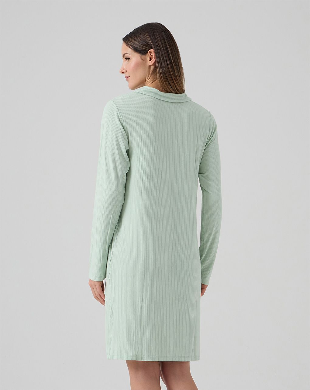 γυναικείο νυχτικό εγκυμοσύνης/θηλασμού πράσινο ριμπ - Prénatal