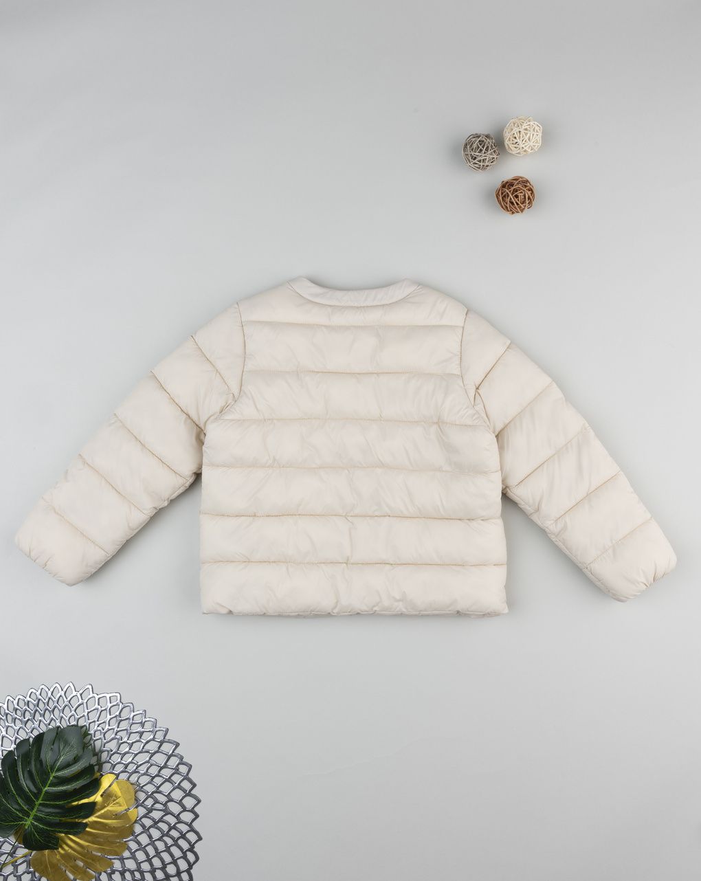 παιδικό μπουφάν καπιτονέ μπεζ για κορίτσι - Prénatal