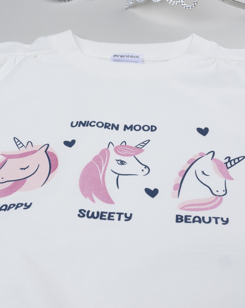 παιδική μπλούζα φούτερ λευκή unicorns για κορίτσι - Prénatal