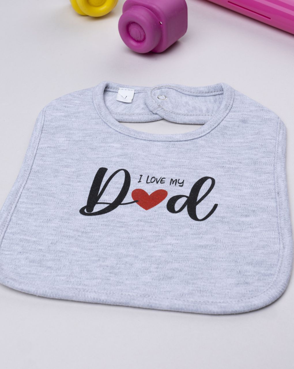 βρεφική σαλιάρα γκρι i love my dad unisex - Prénatal