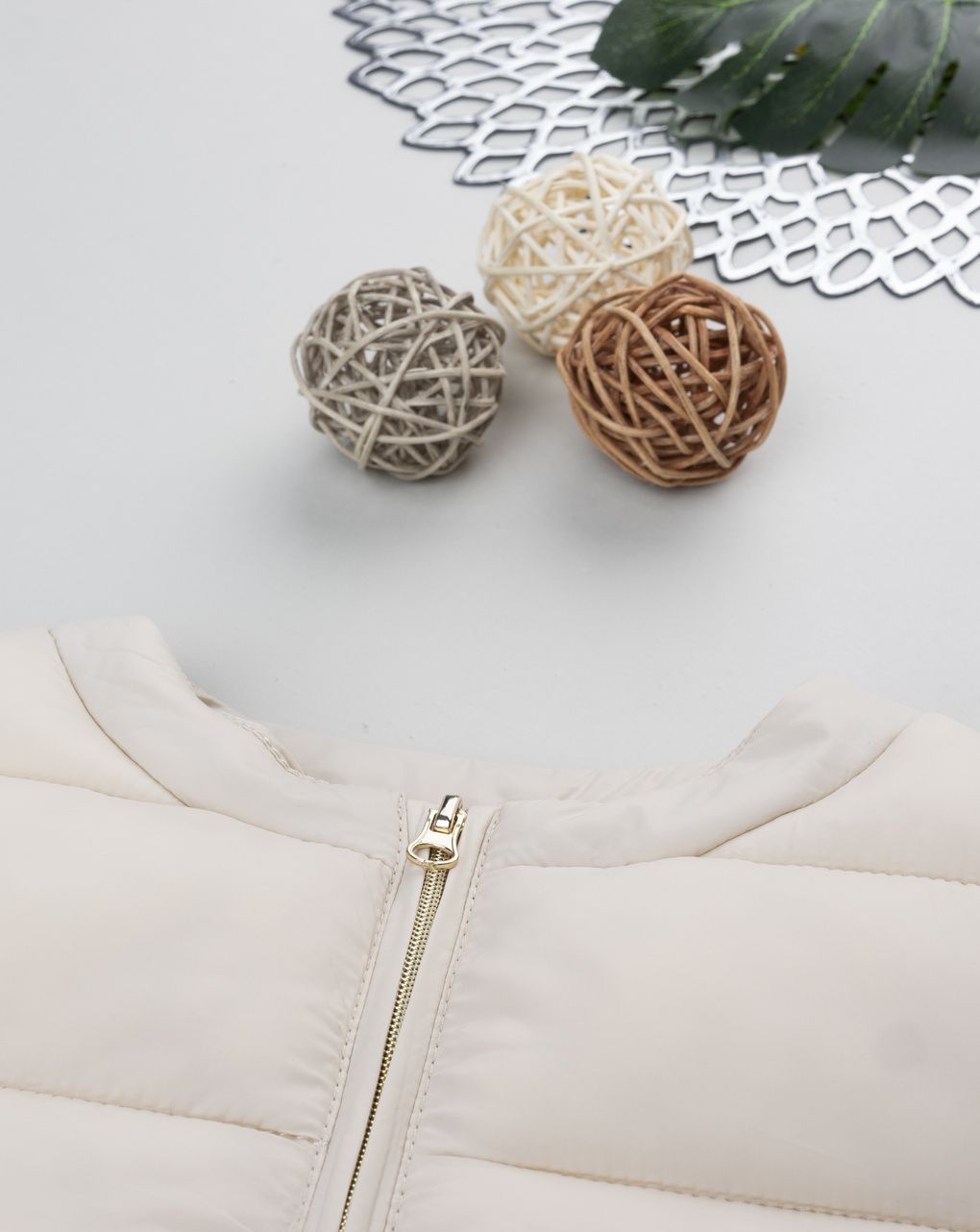 παιδικό μπουφάν καπιτονέ μπεζ για κορίτσι - Prénatal