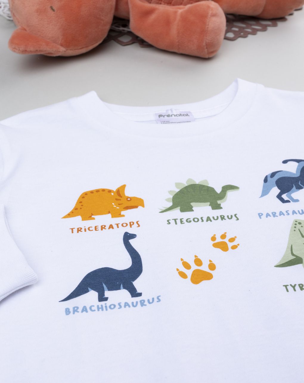 παιδική πιτζάμα λευκή/γκρι dinos για αγόρι - Prénatal