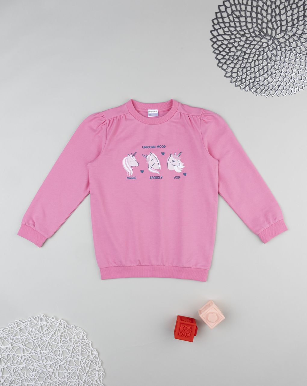παιδική μπλούζα φούτερ ροζ unicorns για κορίτσι