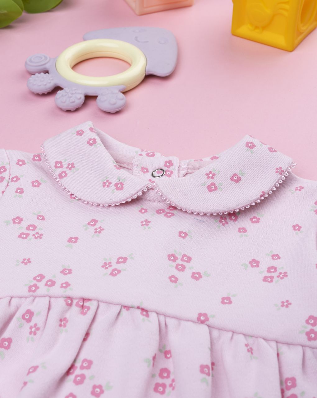 βρεφικό φορμάκι ροζ φλοράλ για κορίτσι - Prénatal